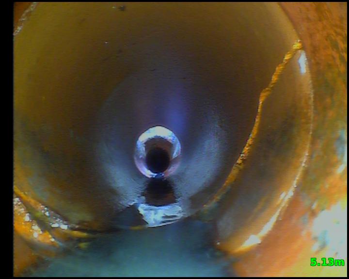 "CCTV drain survey showing the internal condition of an underground drain pipe in Wiltshire