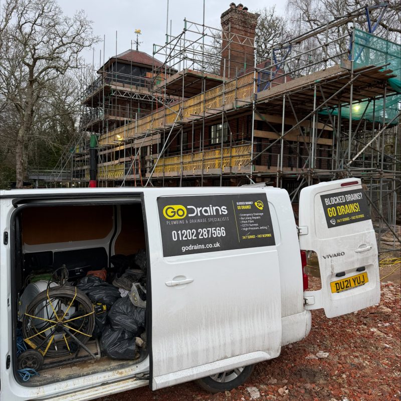 Commercial go drains van on site